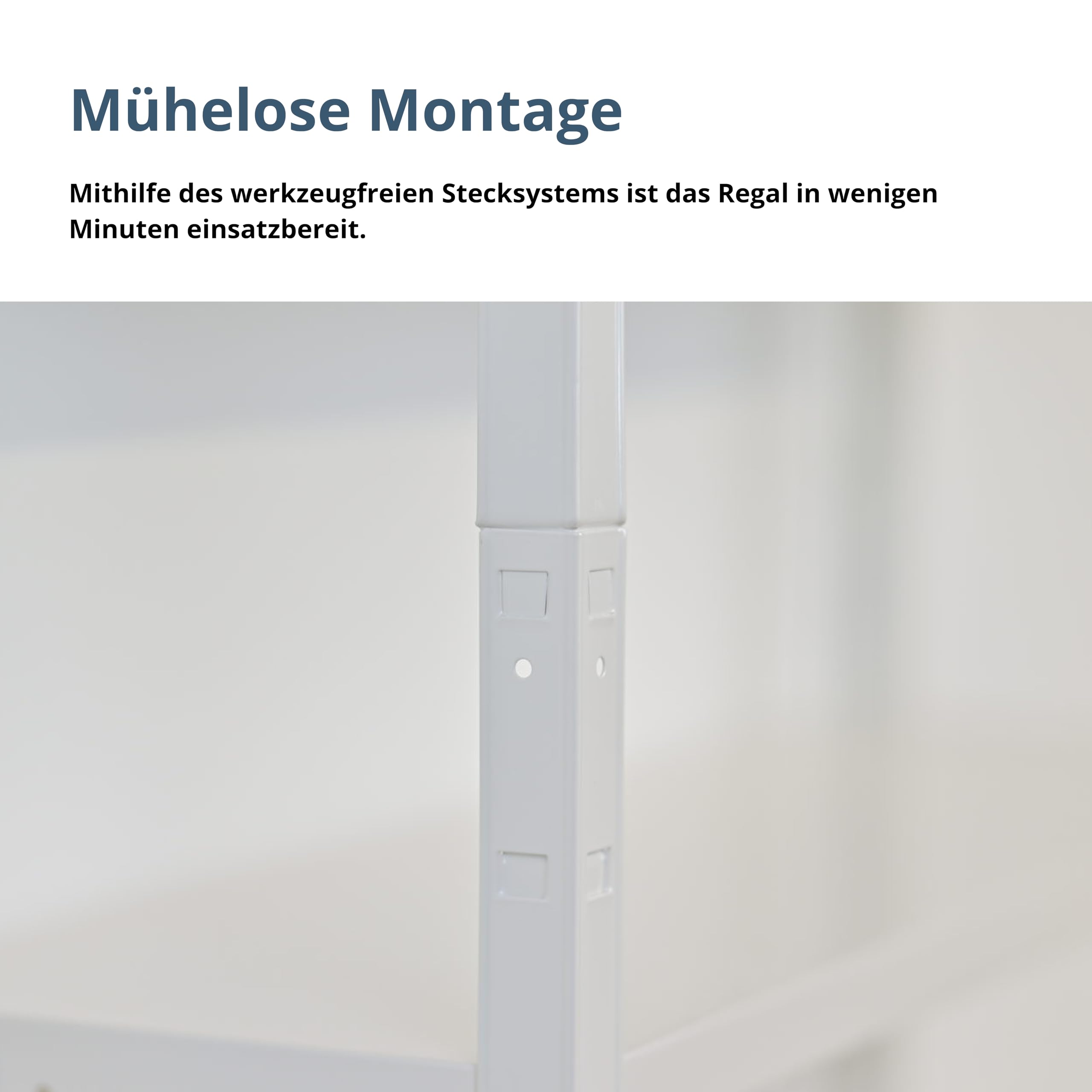 SCHULTE Regalwelt Steck- Büroregal mit 6 PowerMAX Fachböden, 65 kg Tragkraft, 200x100x30 cm (HxBxT), weiß, Lagerregal, Werkstattregal, Kellerregal, Garagenregal, Metallregal