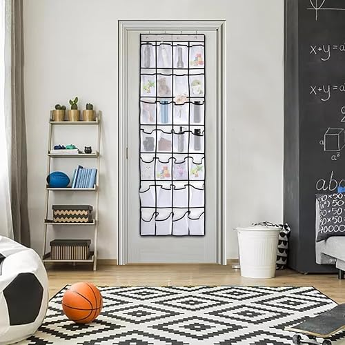 Miniatura 5 de Organizador de zapatos de bolsillo, organizador de zapatos de 28 bolsillos para puerta, organizador de zapatos colgante para armario, despensa,