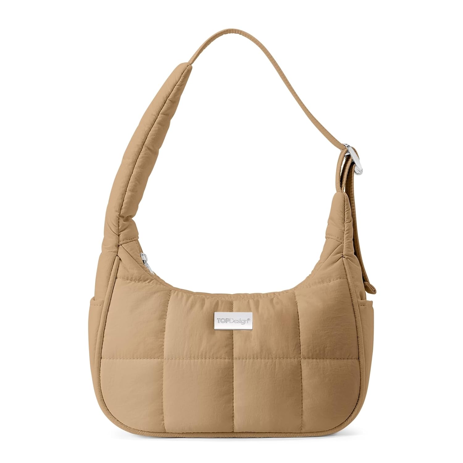 TOPDesign Puffer Shoulder Bag for Women Ultra Lightweight Hobo Tote Handbag Mini Clutch Purse with Zipper Adjustable Strap