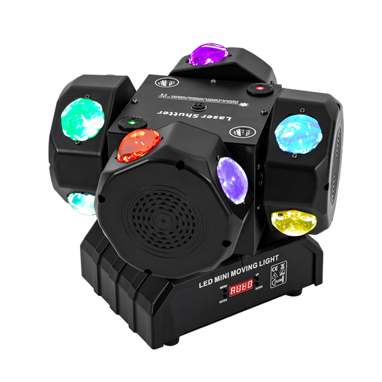 200 W Moving Head LED Cree, luce per feste a LED, rotante, stroboscopica, dmx512, effetto luminoso attivato con 4 bracci di luce per DJ bar, compleanno, discoteca matrimonio
