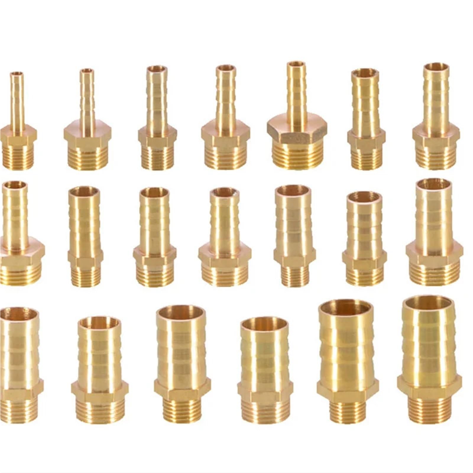 Connettore maschio in ottone BSP da 4 mm, 6 mm, 8 mm, 10 mm, 12 mm, 14 mm, 16 mm, 19 mm, 20 mm, 25 mm, maschio BSP (14 mm, 3/4")