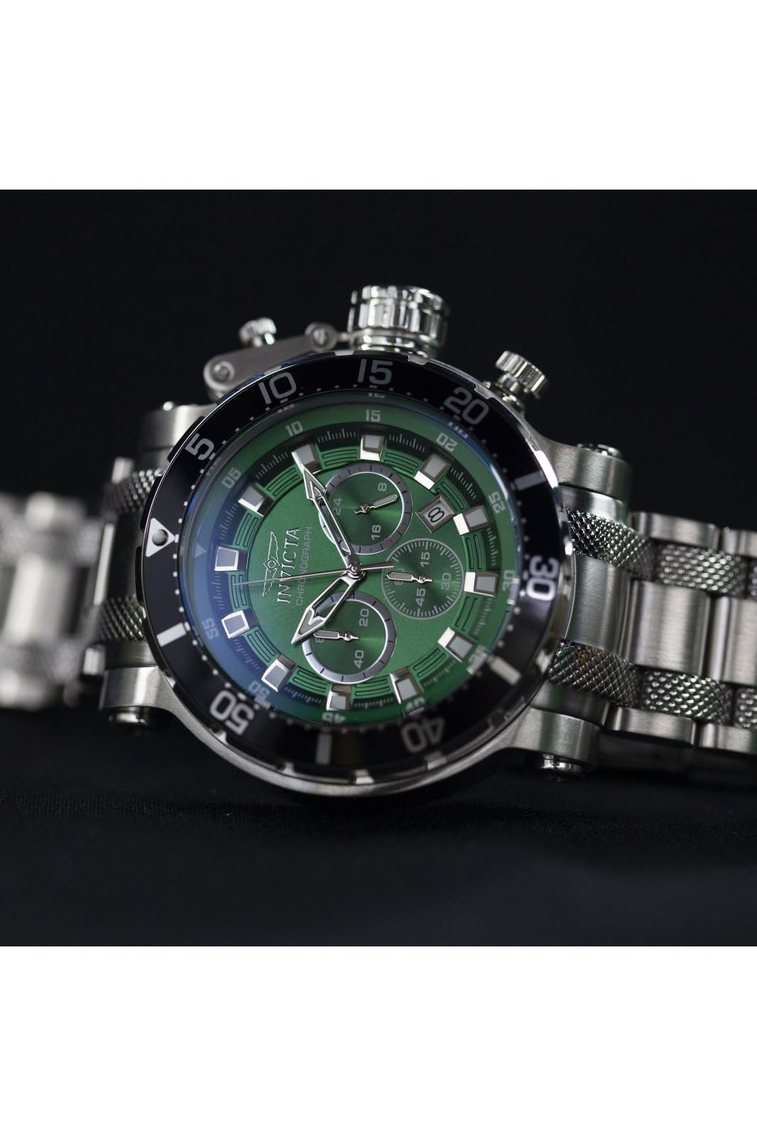 INVICTA Coalition Forces 49092 Reloj para Hombre - Movimiento de Cuarzo - Acero Inoxidable con Esfera Verde - 52 mm