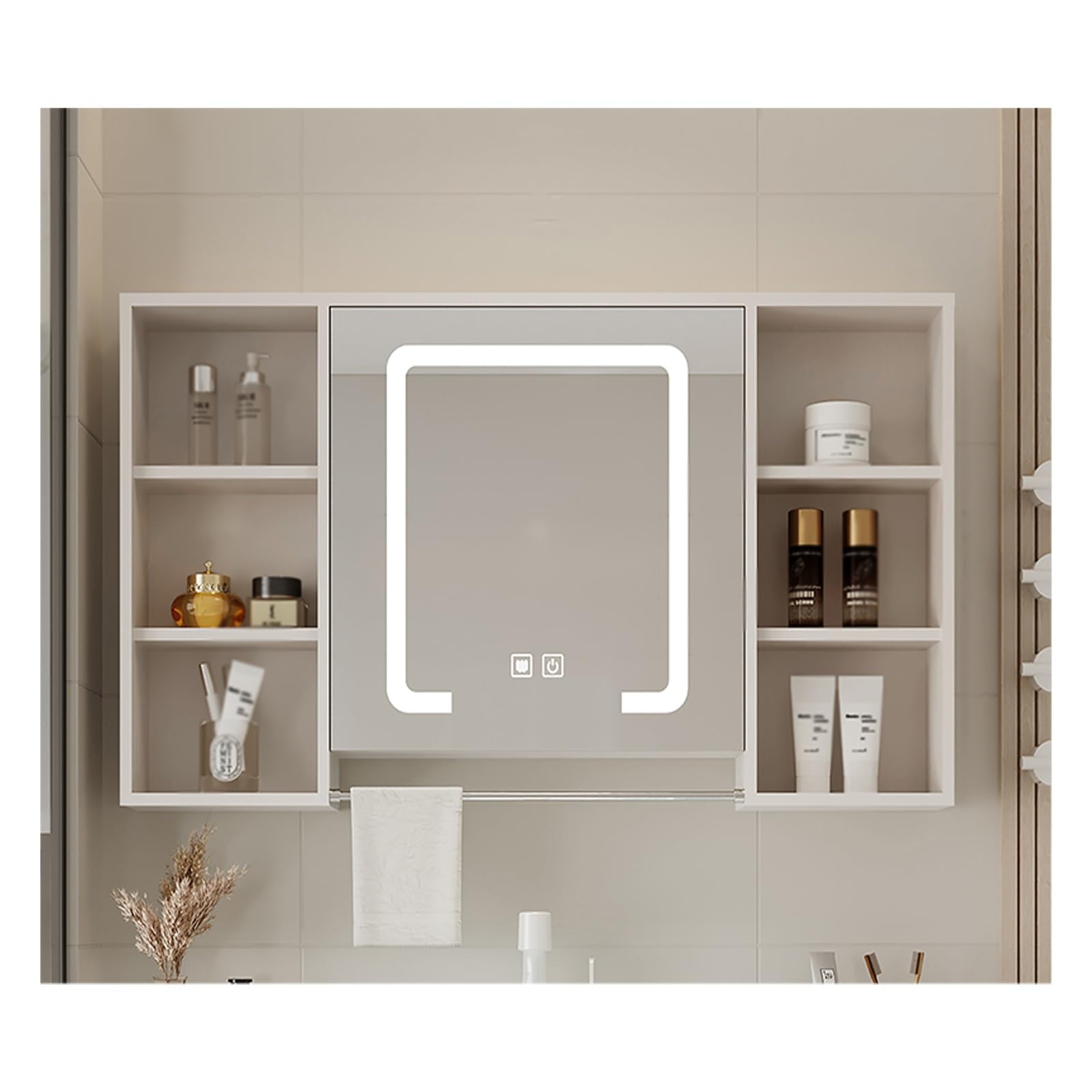 FLYIODFCXV bathroom mirror cabinet, Large Storage Capacity, High-Definition Mirror, Suitable for Multiple Scenarios(White,100 * 70cm/39.4 * 27.5in)