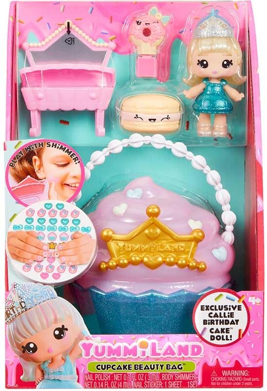 Yummiland Kosmetyczka zestaw do zabawy + lalka z błyszczykiem do ust