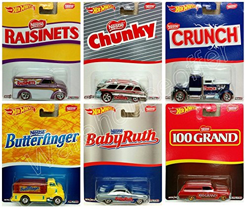 Hot Wheels 1:64 Pop Culture Nestle - CASE A Assortment 6 Pcs Diecast Car Set