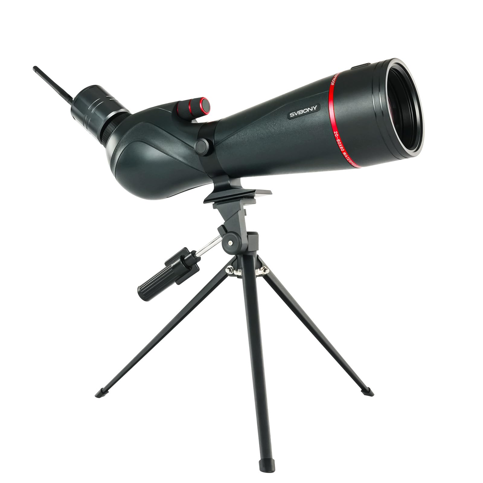 SVBONY SV406 20-60x80 Spotting Scope with Tripod,SC001 WiFi, 3-Axis Adjustable Adapter,HD Optical System with BAK4 Prism, Waterproof & Fogproof, Spotting Scopes for Target Shooting, Bird Watching