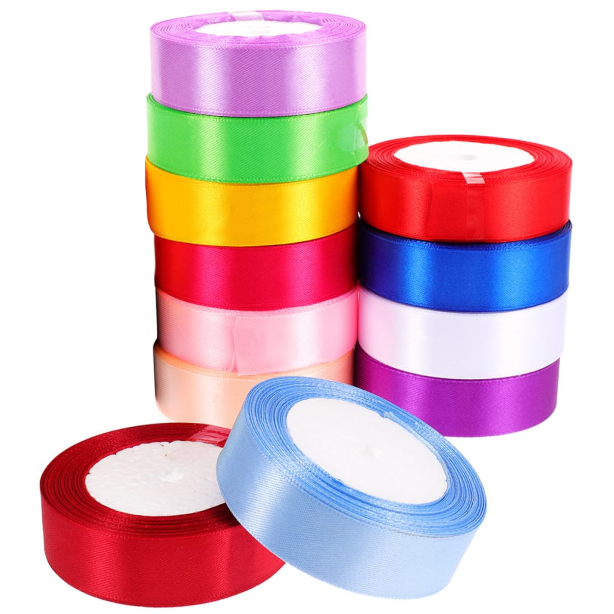 Gadpiparty 12rollen Geschenkband für Bastelarbeiten Geschenkverpackungen Tortenkarton-verpackungen Blumensträuße und Diy-projekte Polyester Langlebig Leicht Zuschneidbar Zufällige Farbe