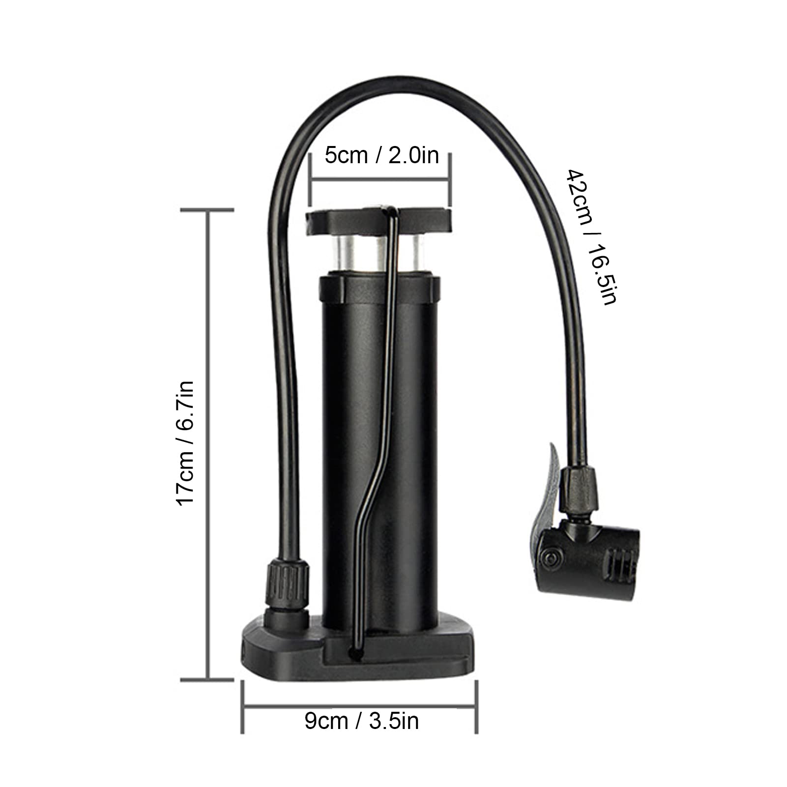 Portable Mini Floor Pump, High Pressure Pump with and French Nozzle, for Bike, Motorcycle, Basketball Indoor Outdoor Use