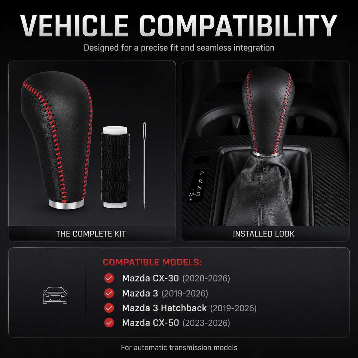 Amazon.com: Great-luck Leather Gear Shift Knob Cover for Mazda CX