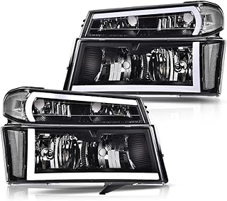 CNNELL LED Headlights Compatible with 2004-2012 Chevy Colorado/2004-2012 GMC Canyon/2006 Isuzu i-280 i-350/2007-2008 Isuzu i-290 i-370, Clear lens Black Housing Clear Reflector
