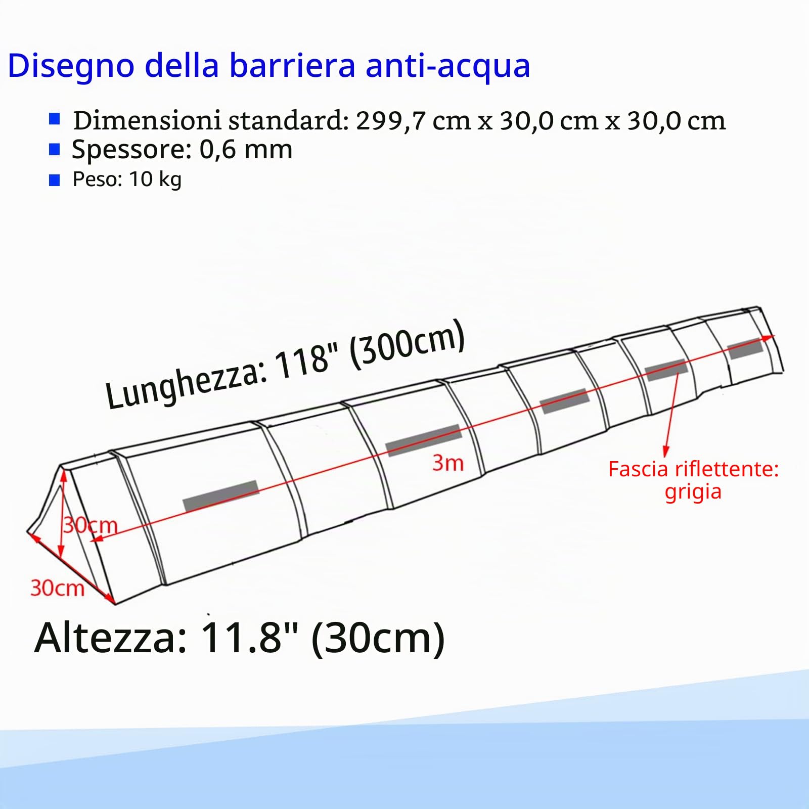 Protezione dalle inondazioni per porte Barriera di protezione dalle inondazioni riempita d'acqua Protezione dalle inondazioni gonfiabile, sacco di sabbia alternativo per protezione dalla