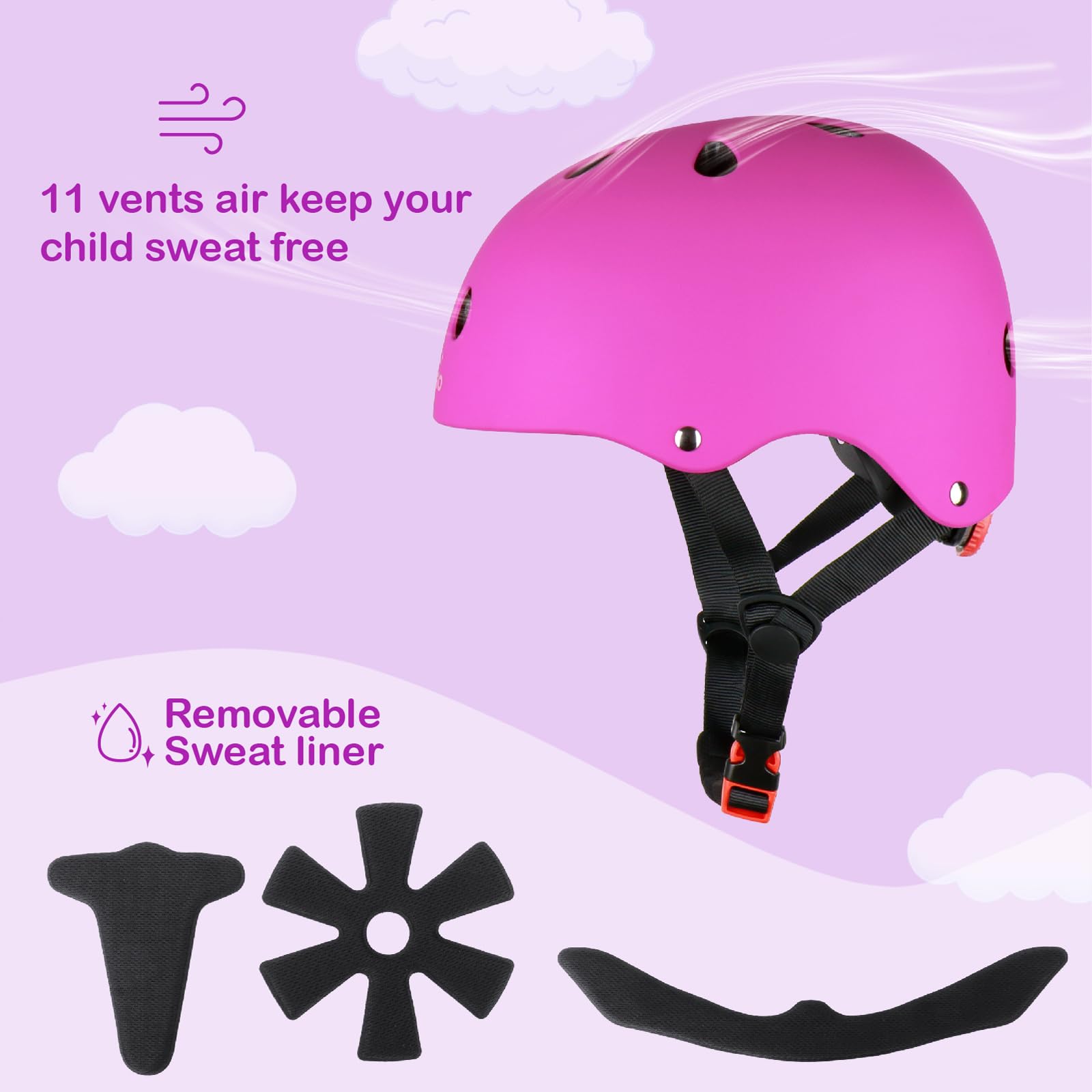 Ensemble De 7 Pcs Casque De Protection Genou Coude Poignet Pour Filles Gar Ons Pour V Lo Skate