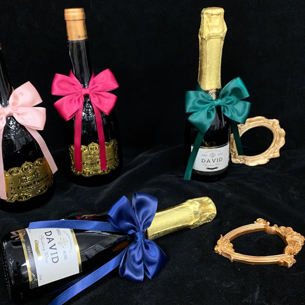 Wambere 100 Stück Geschenkschleife Fertigschleife Geschenk Schleife Geschenkbogen Geschenkverpackungsschleife,Dekorative Schleife für Weinflaschen,Geschenk Dekorative Schleife,für DIY Basteln,Rosa