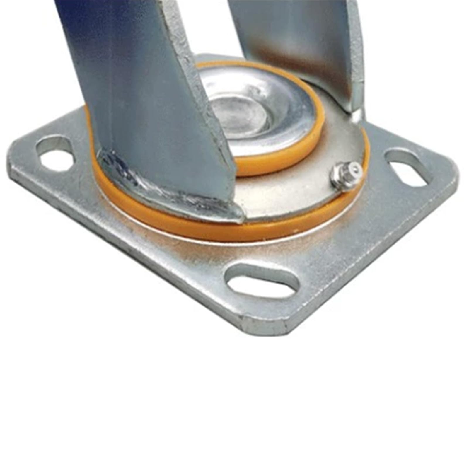 Staffa per rotelle girevoli per carichi pesanti da 6 pollici con staffa di supporto per ruote in acciaio zincato per freni per carrelli da officina per attrezzature industr