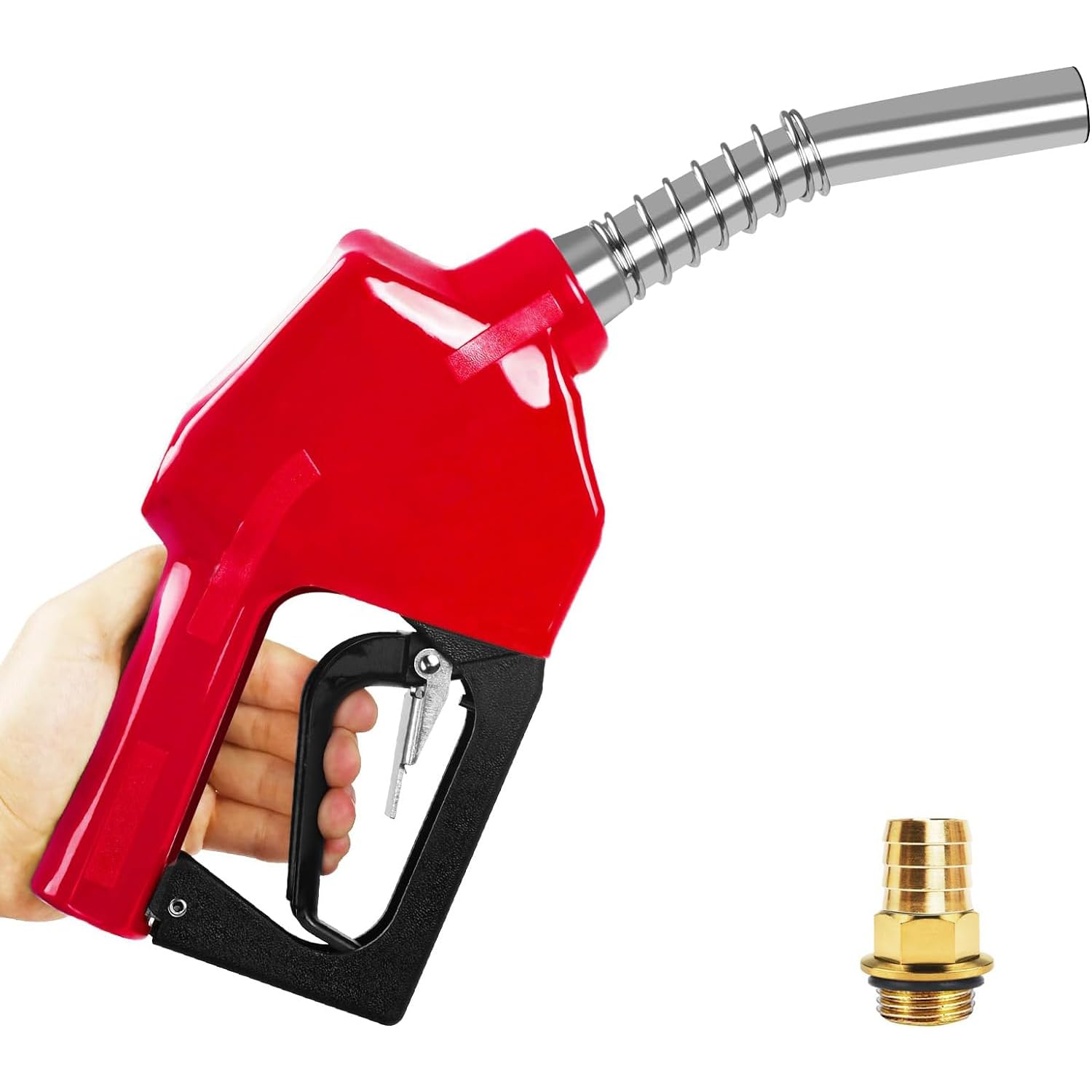 Pistola per Pompa Diesel, Pistola Diesel 11A con Raccordo per Tubo Flessibile da 3/4", TOOSOAR Pistola Fiesel di Grosso Calibro per Pompa Benzina