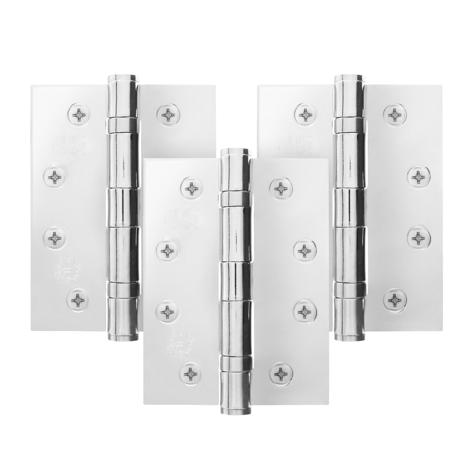 EAI Chrome Door Hinges | 4 Inch / 102mm Polished Chrome Internal Fire Door Hinges | 1.5 Pairs