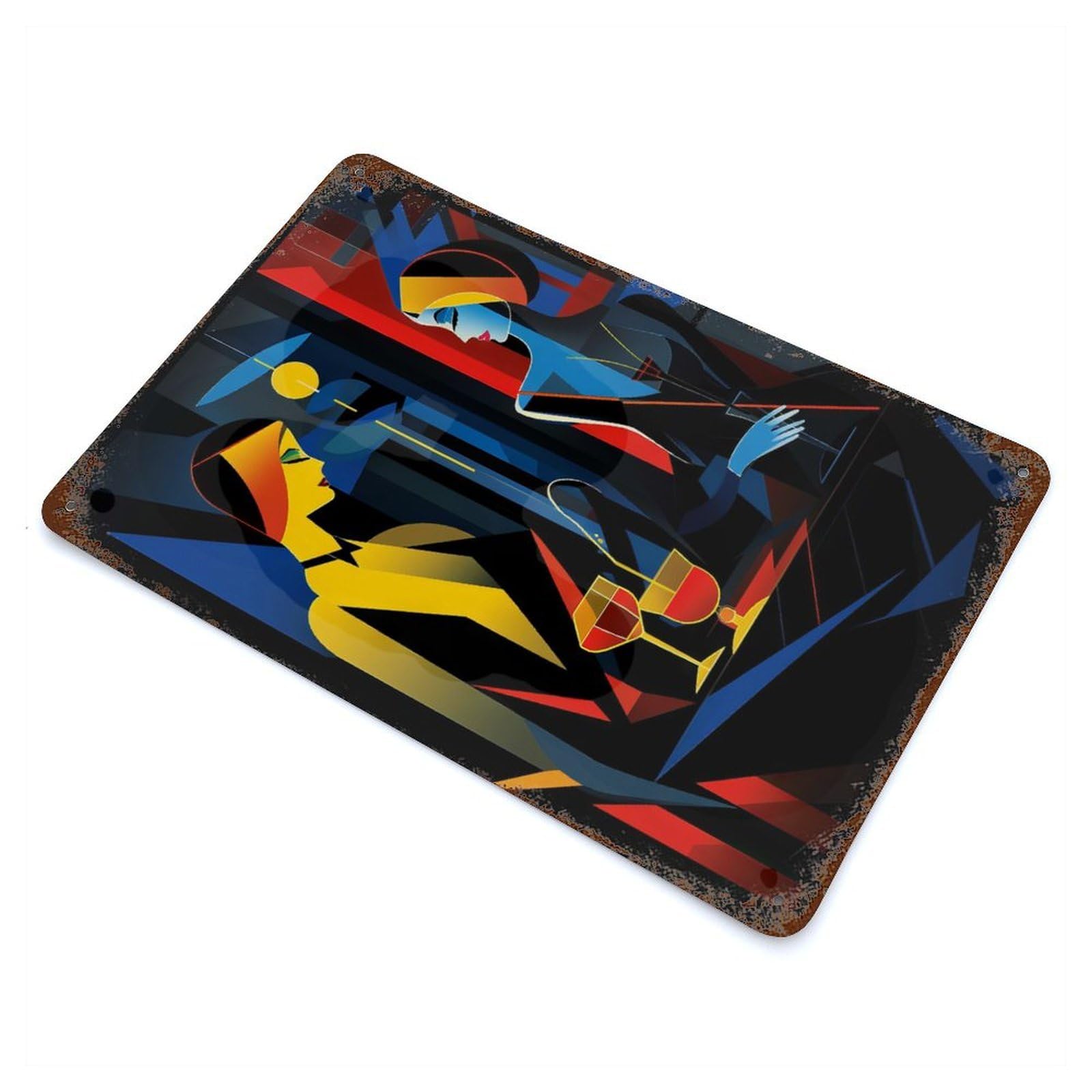 Nightclub Art Deco Retro Metal Sign 11.8"x7.9", Classic Wall Plaque for Garage, Pub Or Kitchen