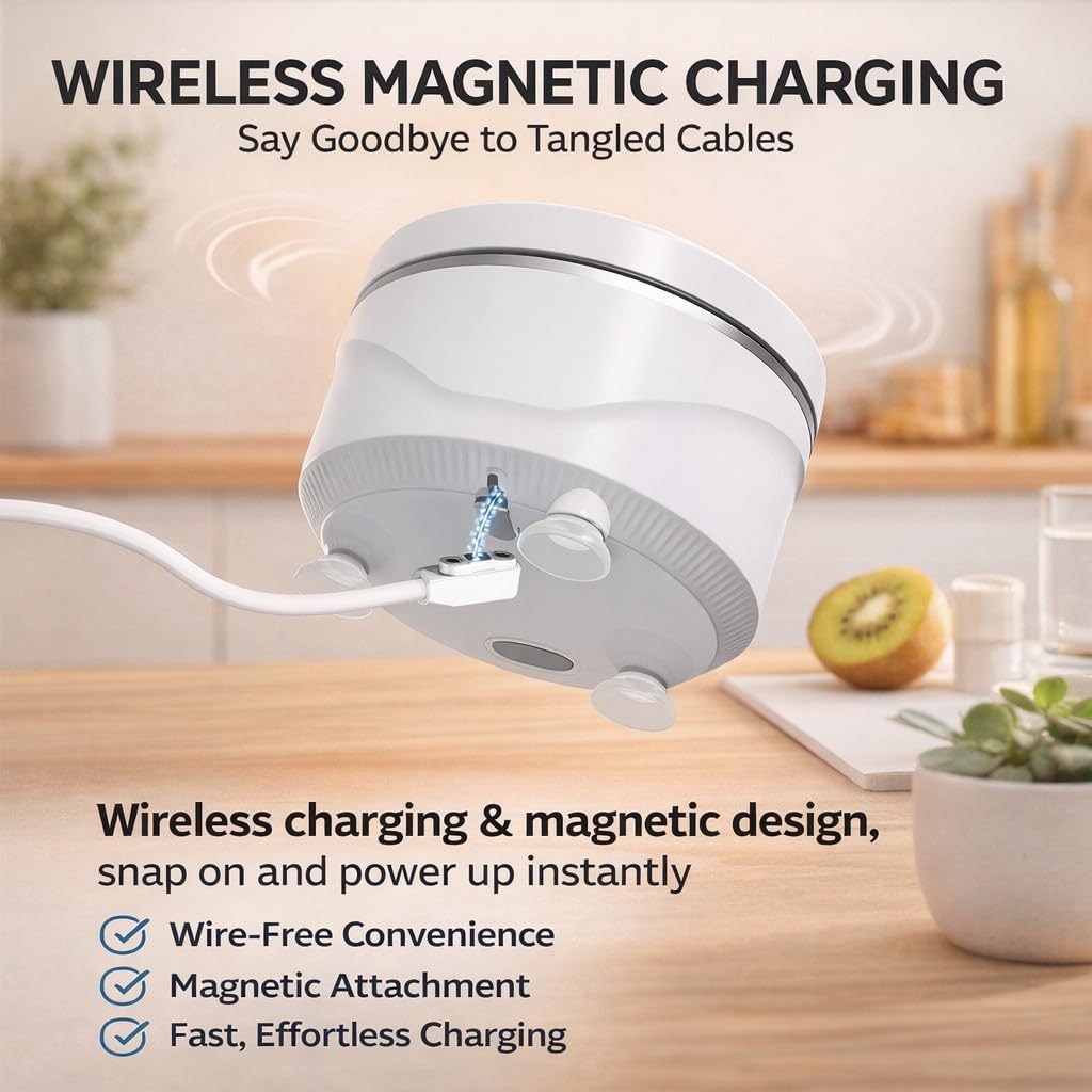 Fruit and Vegetable Washing Machine, Wireless Fruit Cleaner Device with Titanium Electrolysis, IPX7 Waterproof Portable Produce Cleaner Purifier for Veggies Fruits Meat Seafood Kitchen (White)