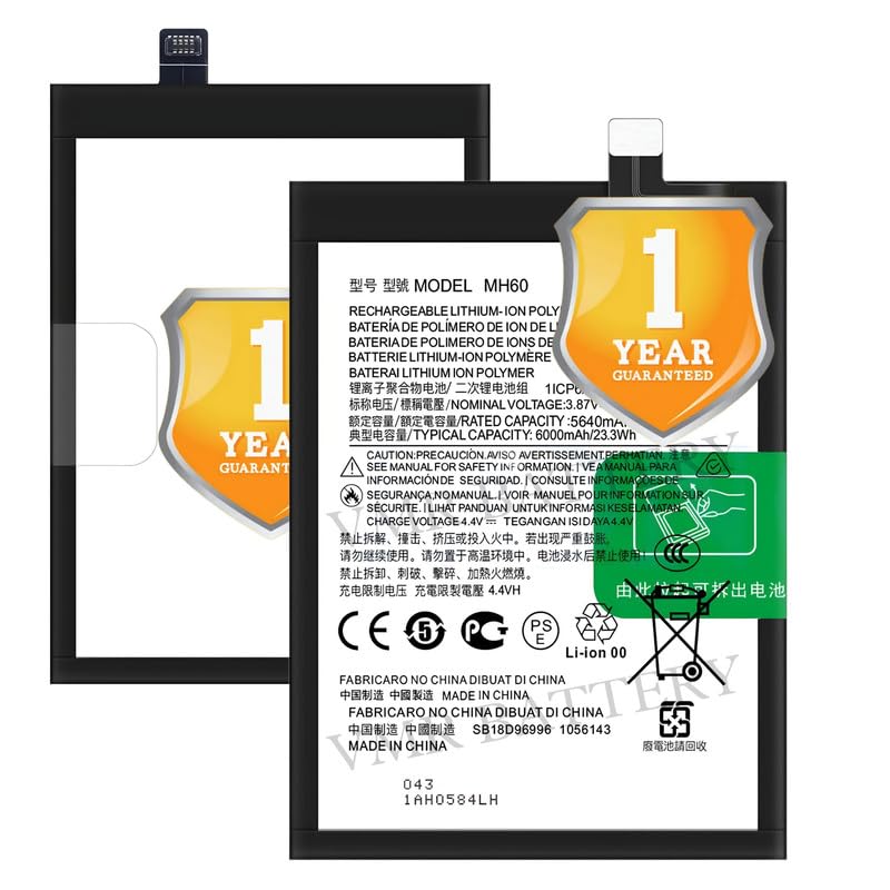 Image of Original MH60 Battery Compatible for Motorola Moto G10 Power (PAMR0002IN, PAMR0008IN, PAMR0010IN) - (6000mAh) - 1 Year Warranty K7
