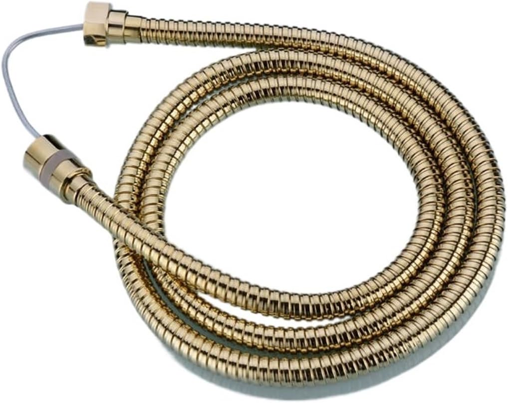 High Pressure Shower Hose 150cm Stainless Steel Shower Tube Flexible Gold Bathroom Hose Plumbing(Antique)