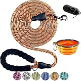 DOYOO Dog Leash 10FT Thick Durable Nylon Rope - Comfortable Padded Handle Non Reflective Rope Dog Le