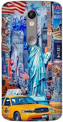 Schutzhülle aus Hartplastik kompatibel mit Motorola Moto X Force, Design New York