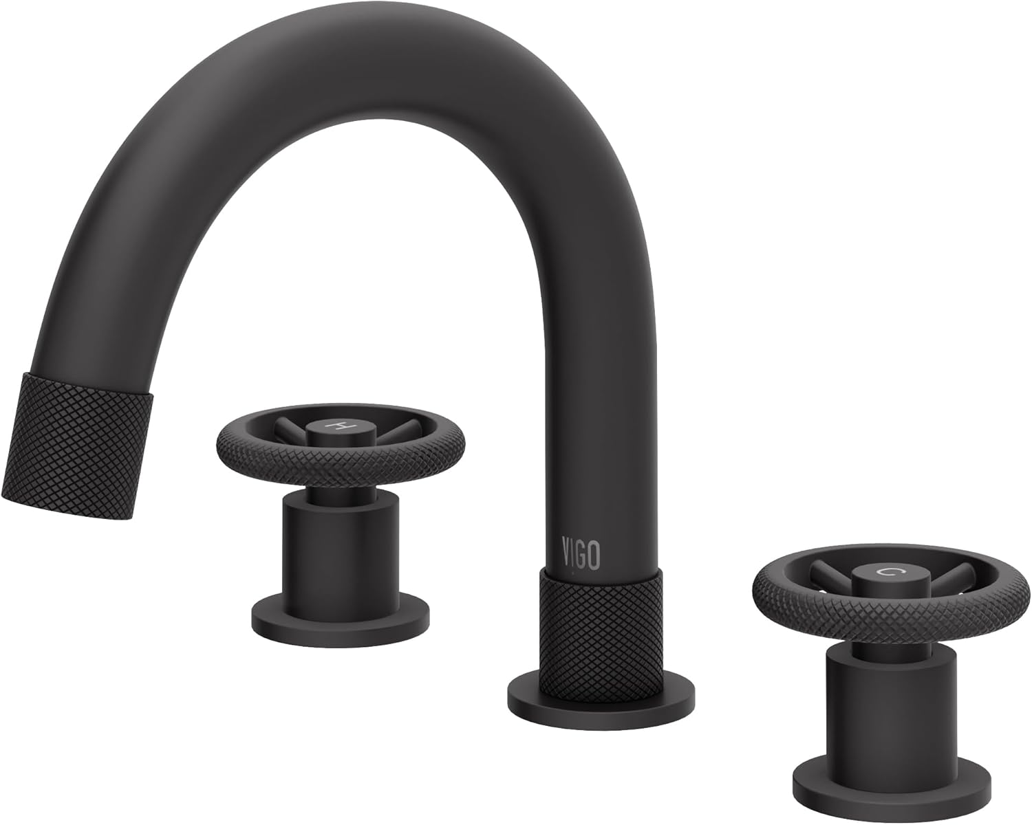 VIGO Wythe 8'' H Two Handle Three-Hole Widespread Bathroom Faucet in Matte Black-VG01306MB