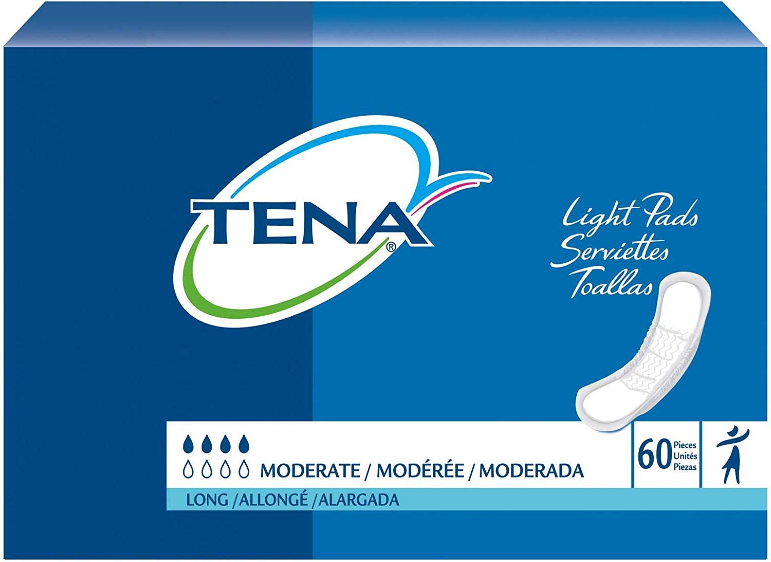 ProSkin Moderate Long Absorbent Pads for Women, Long Length, 180 total