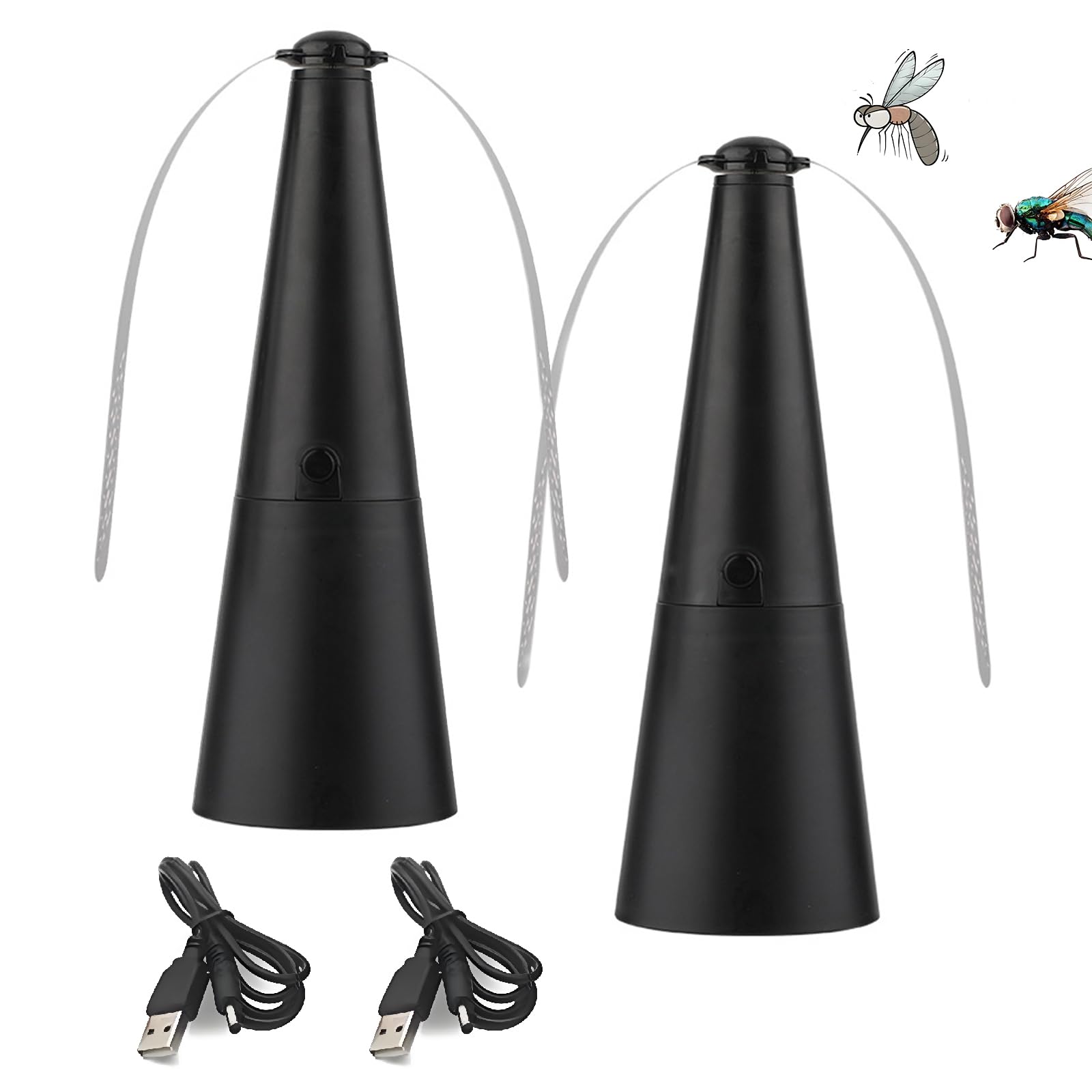 2PCS Fly Repellents Fan, Portable Table Fly Fan Keep Flies, Flys Fans For Tables, Mosquito Repellent Fan USB, Effective Flys Repellent Fans Keeps Flies Away, Portable Flys Fans for Picnic, BBQ, Party