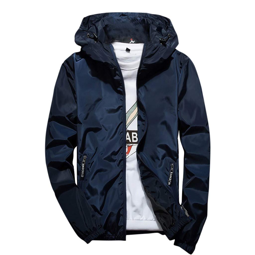 Men's Coat Beautyfine Fashion Large Cap Casual Long Sleeve Blouse Comfortable Jackets