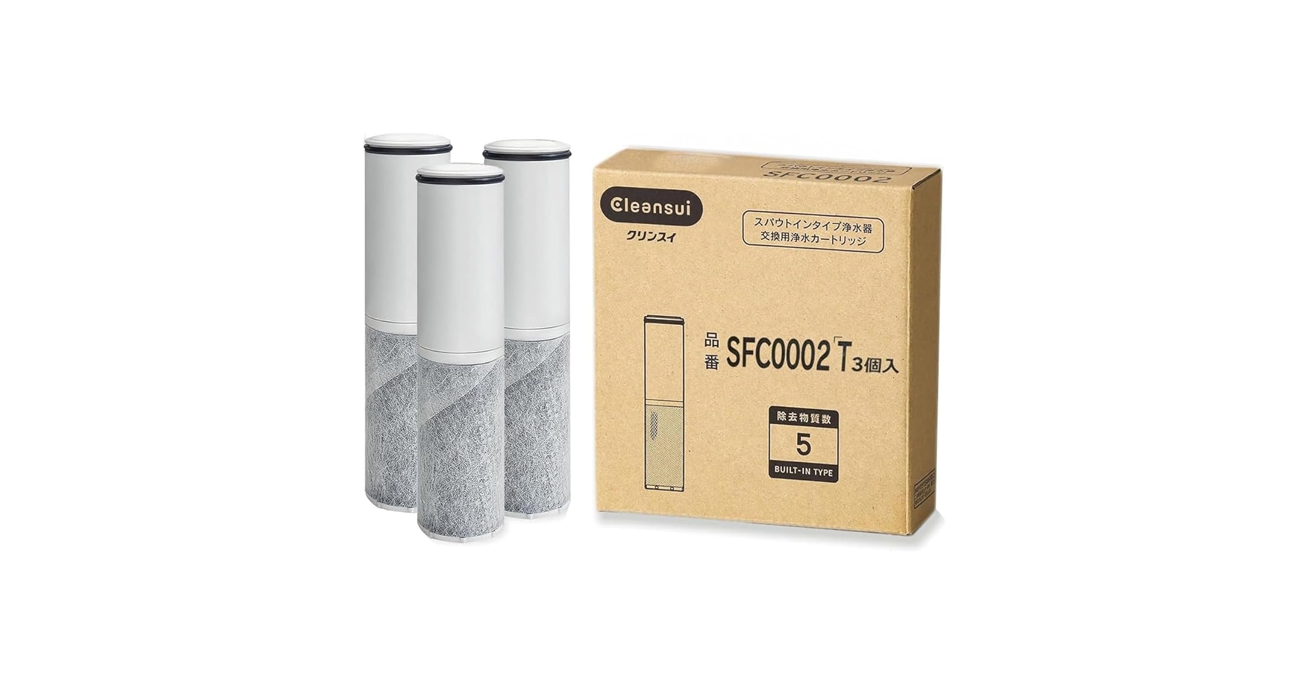 新品✨SFC0002T 浄水器カートリッジ　交換用　2箱セット　6本　クリンスイ Amazon | [純正品］SFC0002T交換用浄水器カートリッジ 3個入り