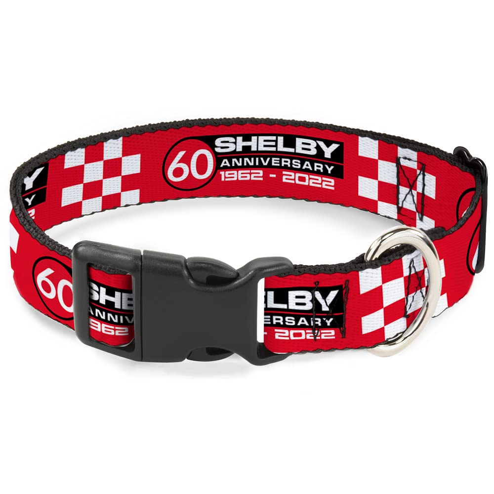 Collier pour chien Carroll Shelby à carreaux rouge et noir 40-58 cm