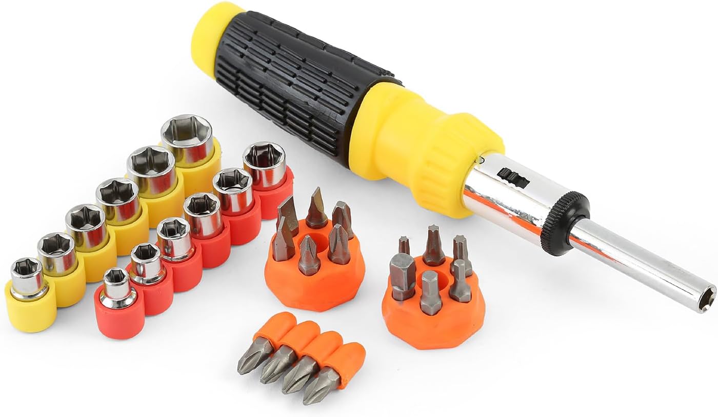 GreatNeck 92018 34Piece Ratcheting Screwdriver Set Ratcheting Screwdriver Socket Set