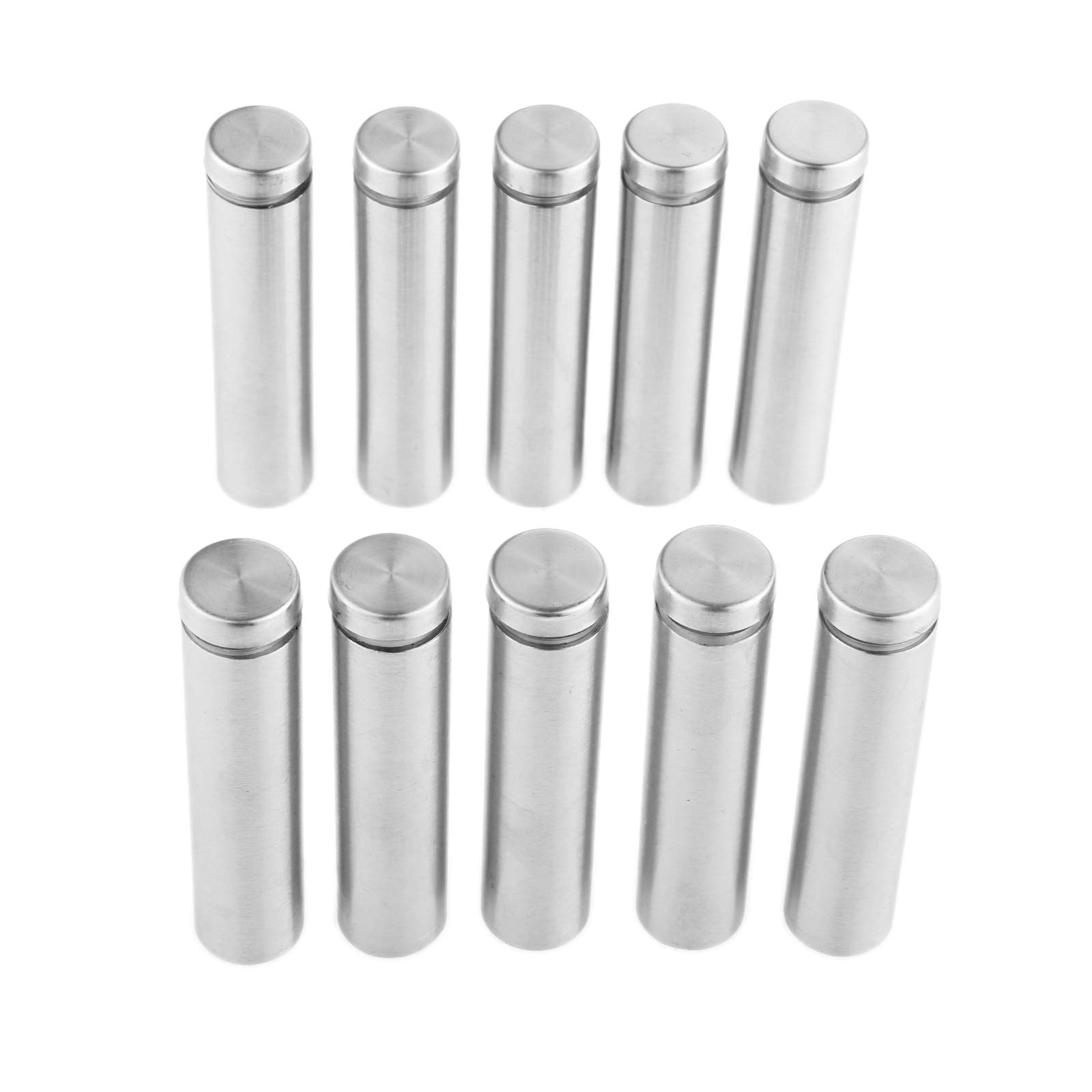 Hicello 16X70mm 10Pcs Advertisement Nails Barrel Screws Glass Standoff Pins Stainless Steel