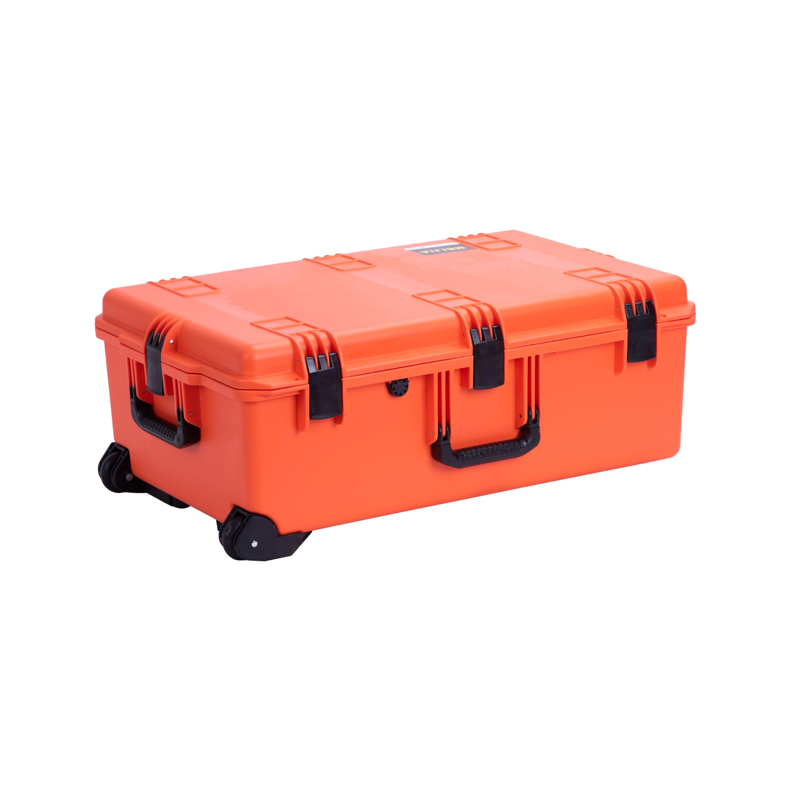 MEIJIA Custodia per fotocamera portatile impermeabile per tutte le stagioni, in schiuma con ruote girevoli e maniglia retrattile, 79,5 x 51,6 x 31,12 cm (arancione)