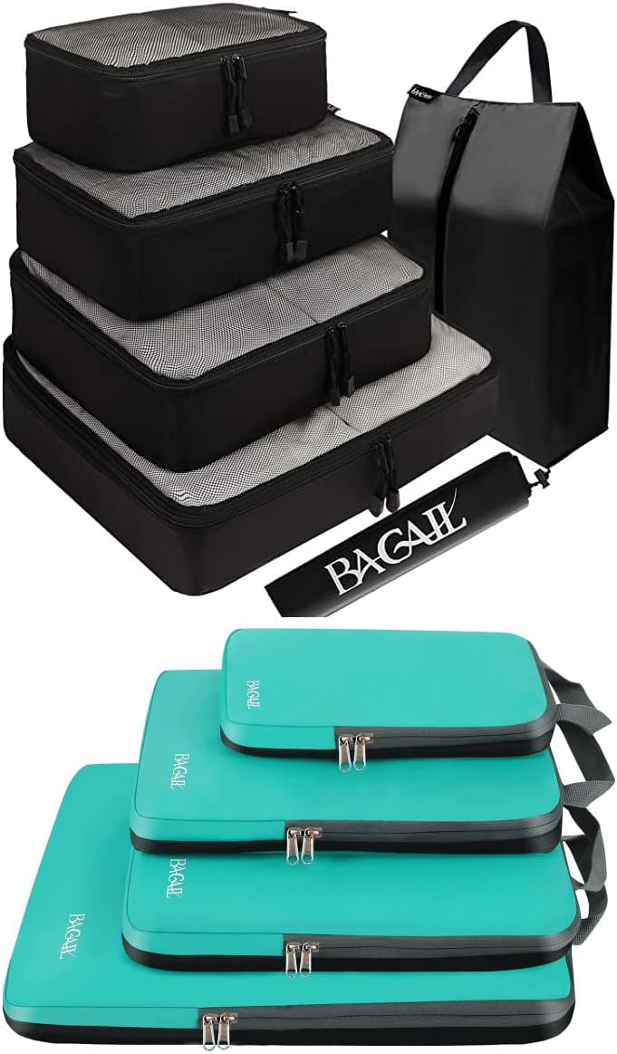 BAGAIL 6 Set Packing Cubes+4 Set Compression Packing Cubes