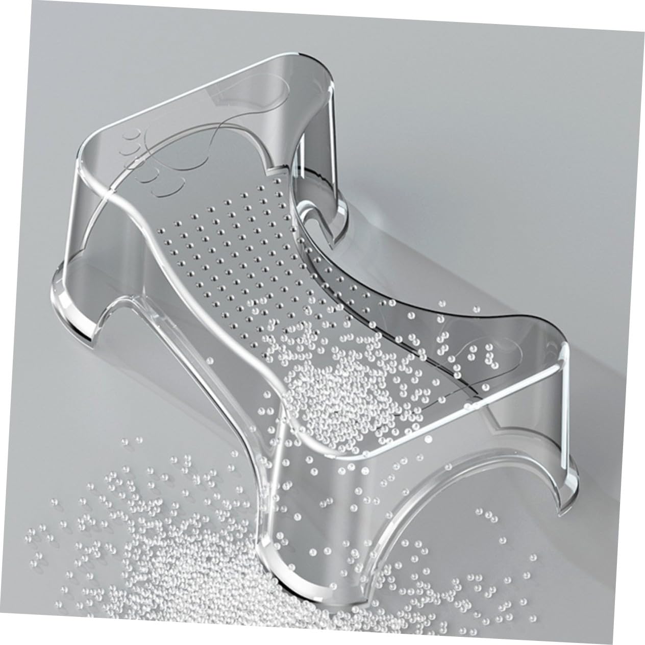Sgabello per Wc Trasparente Antiscivolo Multifunzione Sgabello Bagno Elevato per Indipendenza e Allenamento Vasino Pedana per Toilette per Uso Quotidiano