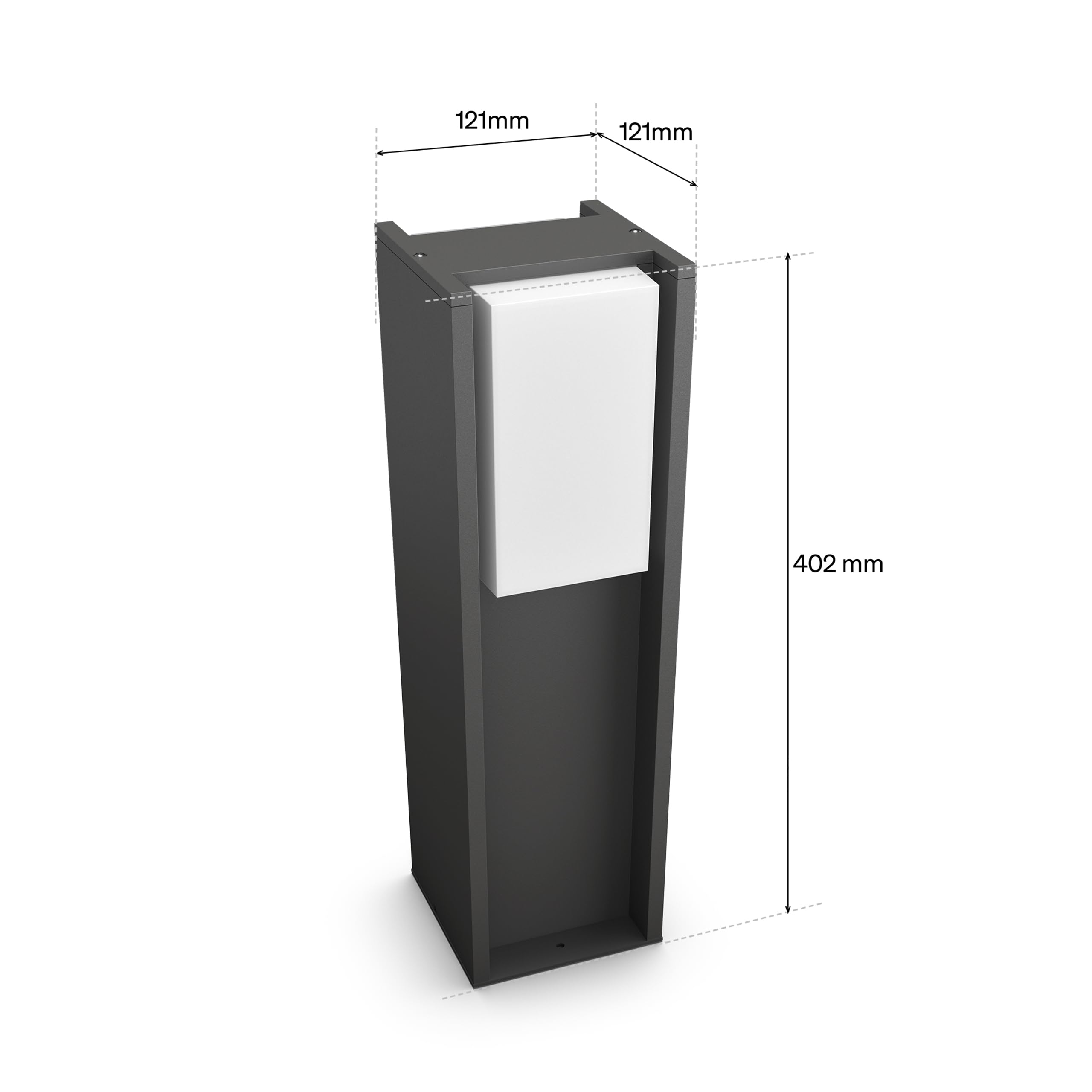 Philips Hue Turaco Lámpara de Pedestal para Exterior, Luz Blanca y de Color Ajustable, Brillante, 1100 lm, con Bombilla A60, Regulable, IP44 Resistente a Intemperie, Compatible con Matter, Zigbee