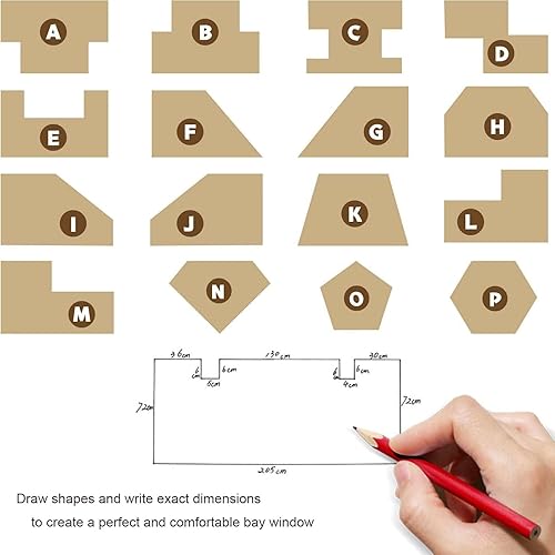 Miniatura 6 de Cojín de banco personalizado, cojines de ventana de bahía para muebles de interior, almohadilla antideslizante de 234 plazas, cojín de repuesto para