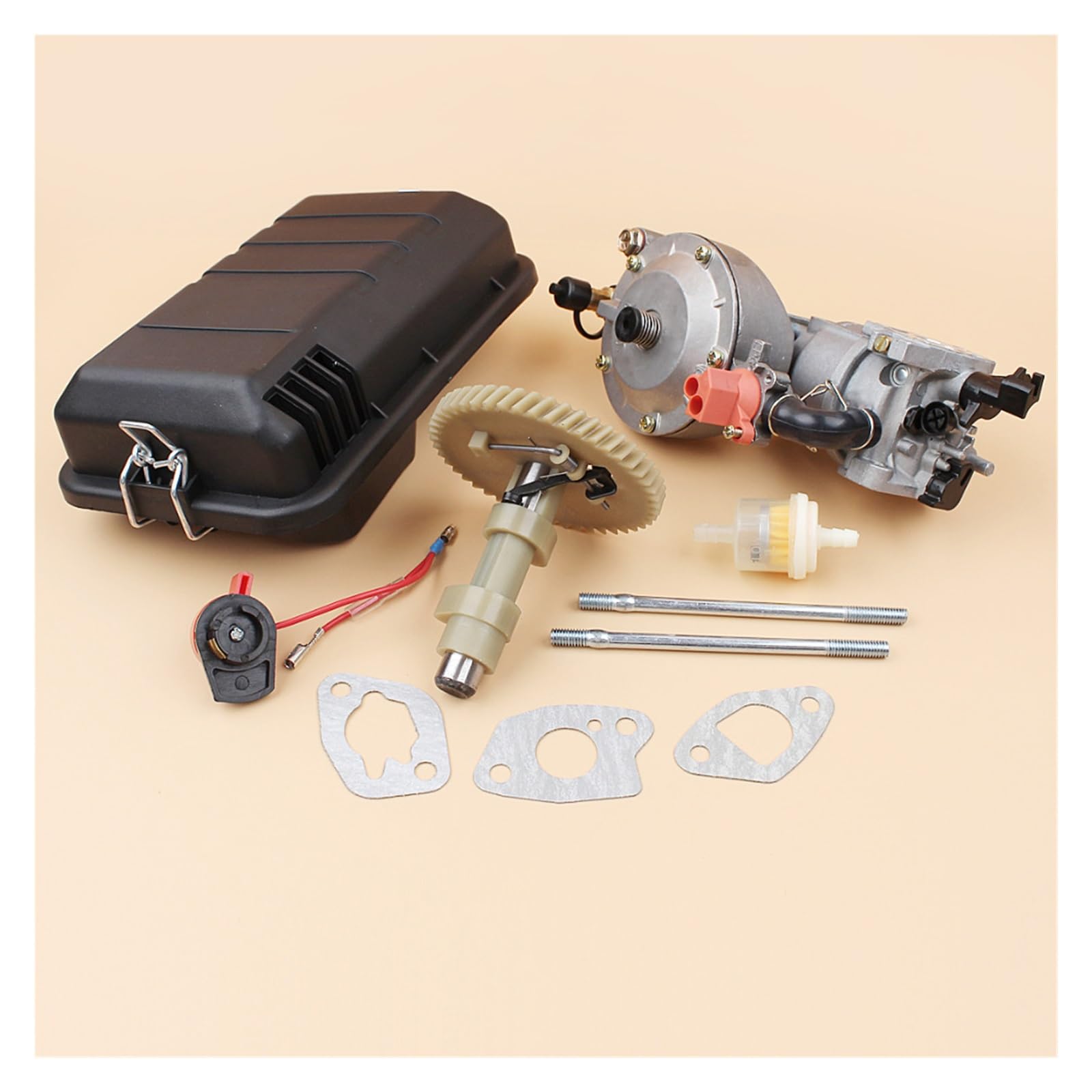 1 Juego de perno de carburador de Gas, carcasa de filtro de aire, Kit de árbol de levas apto for GX160 GX200 168F 5.5HP 6.5HP, piezas de generador de gasolina de motor