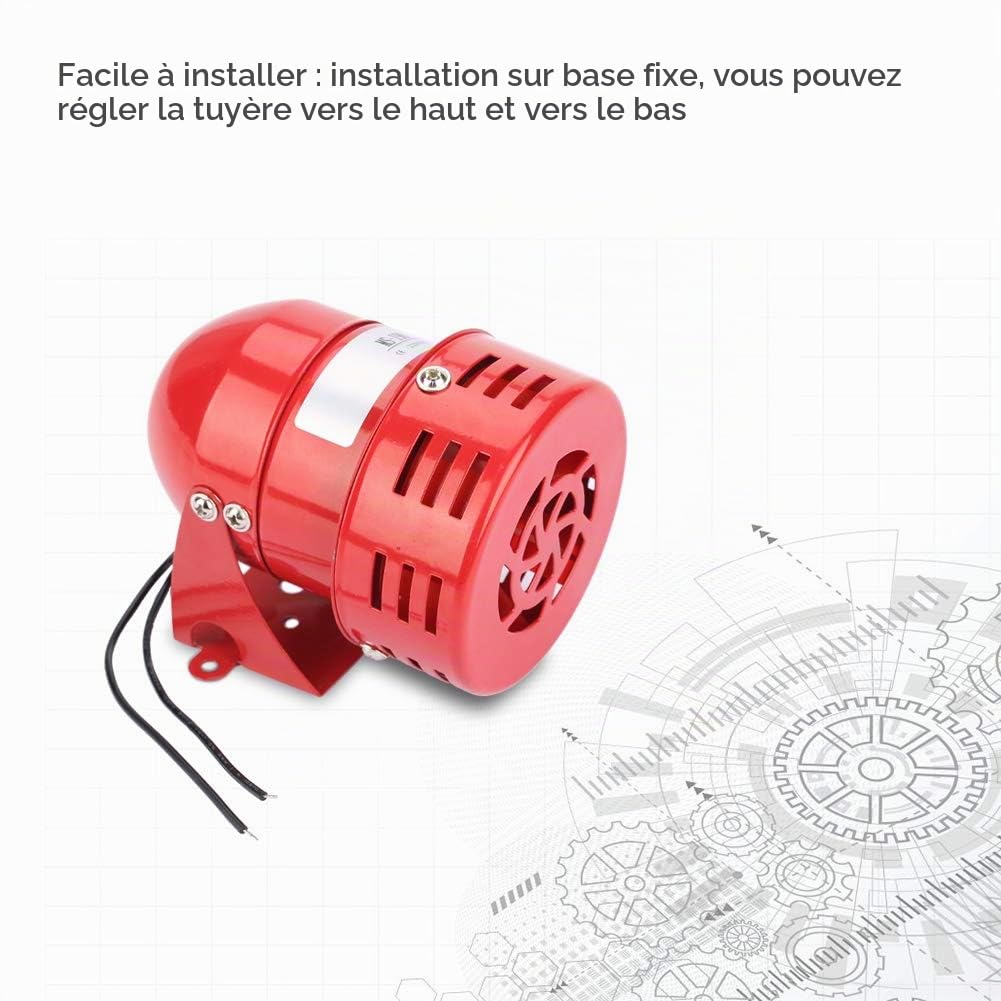 Ejoyous Sirène D'alarme 220 V 120 DB, Sirène électrique Industrielle Rouge, Alarme Sonore pour Maison, Cour, Garage, Jardin, Usine