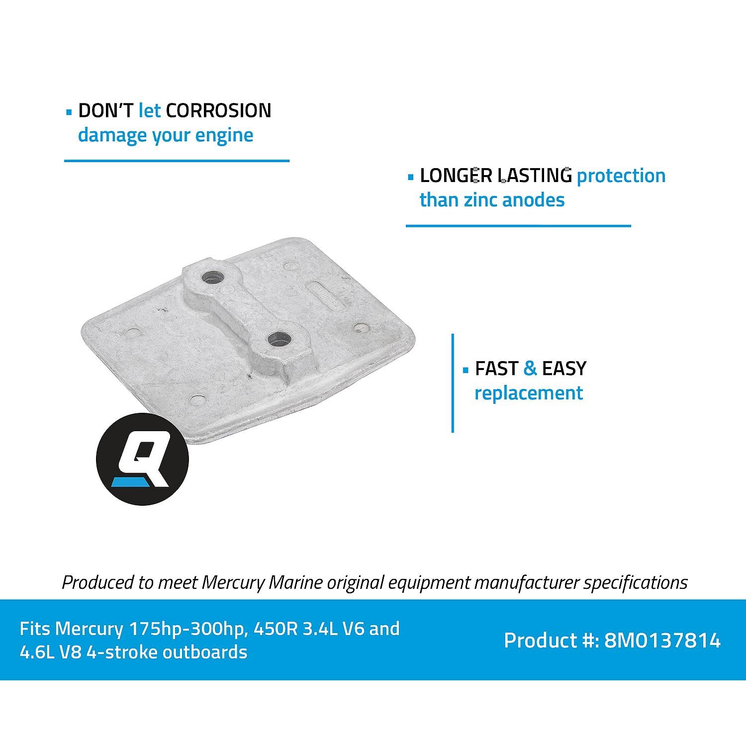 Amazon.com: Quicksilver 8M0137814 Anti-Ventilation Plate Anode Kit