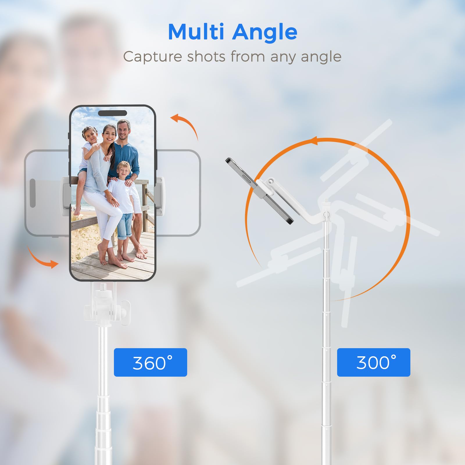 Selfie Stick Travel Tripod for Cell Phone with Remote Control and Phone Holder, Extendable Selfie Stick for iPhone, iPhone Tripod for Video Recording, 50 Inch, Pink