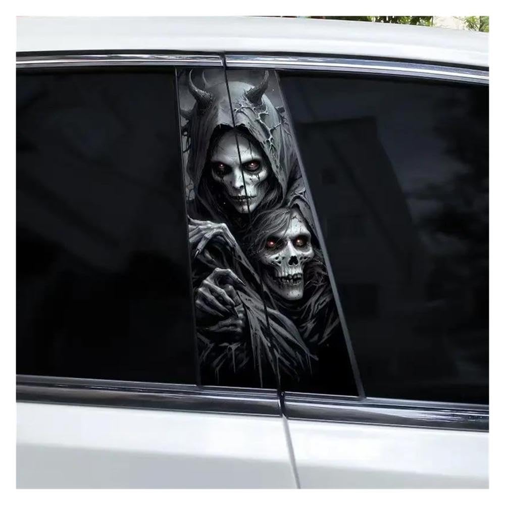 Body Parts 2pcs Car B-Pillar Decals Skull Cool Vinyl Waterproof Decals DIY(N)
