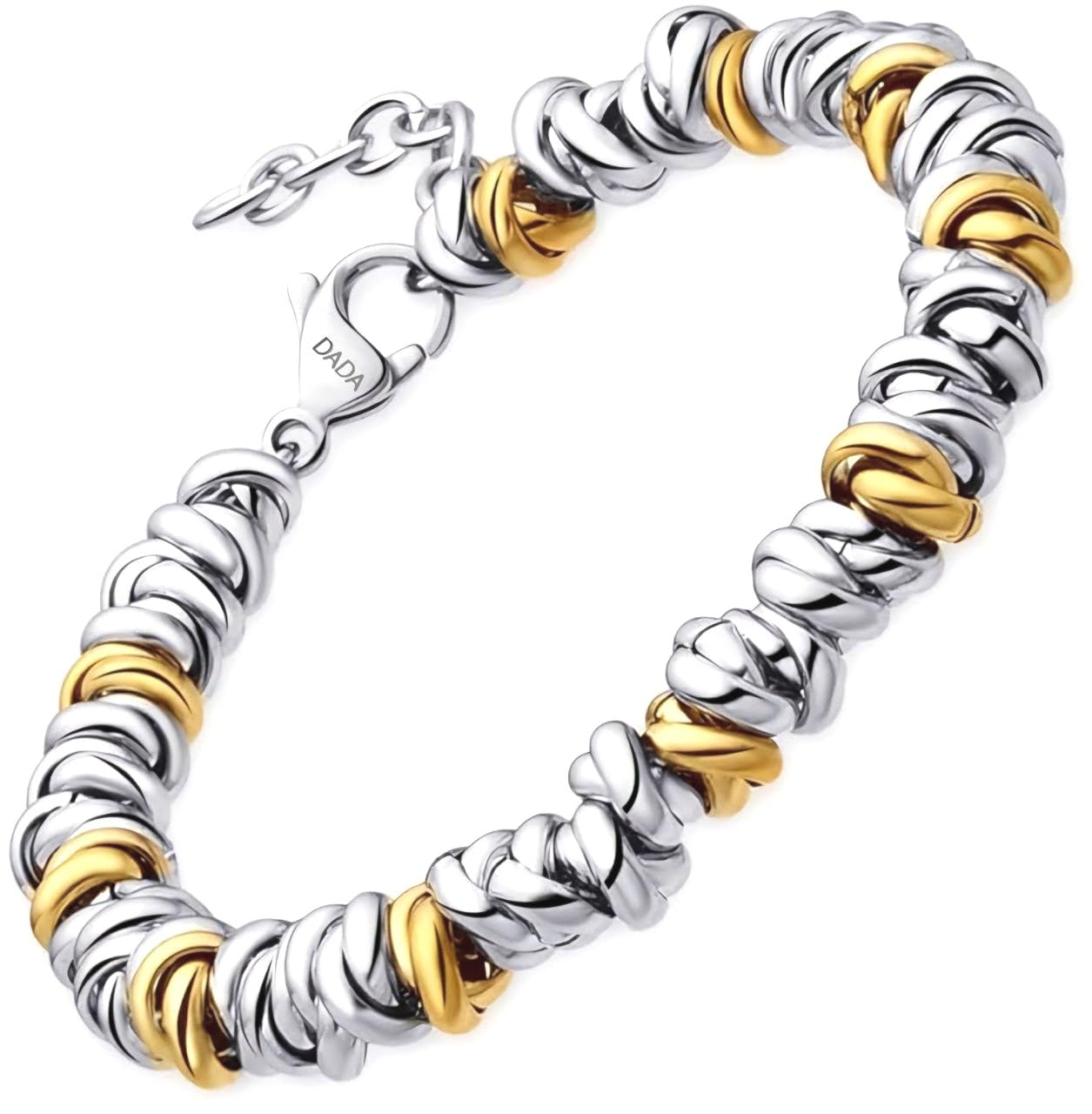 Dada Gioielli Pulsera Mujer Anillos Trenzados Acero Inoxidable