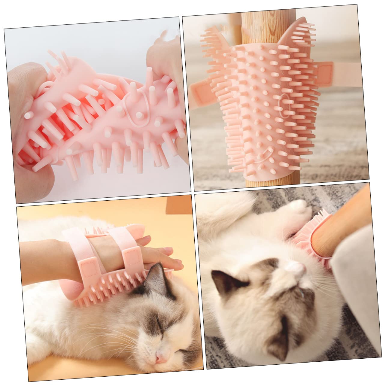 Beaupretty 3piezas Cepillo De Silicona Para Gatos Cepillo De Masaje y Auto-cepillado Para Esquinas Accesorio De Cuidado Para Mascotas Fácil Instalación Paredes y Muebles Para Higiene y