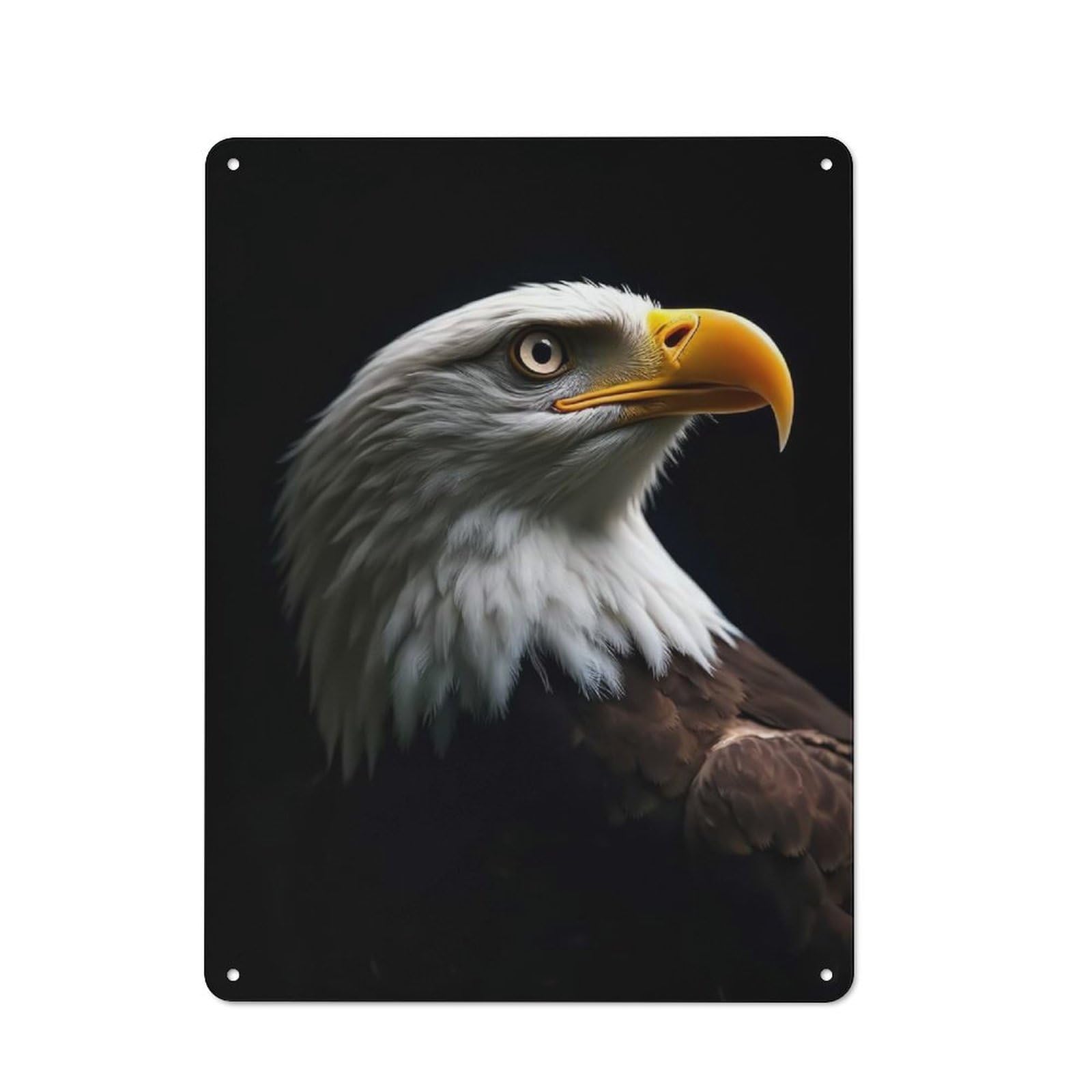 Junmoney Bald Eagle Portrait 40X30cm Rustic Metal Sign With For Guest Room Or Hallway, For Vintage Wall Decor Fans, For Metal Sign Collectors