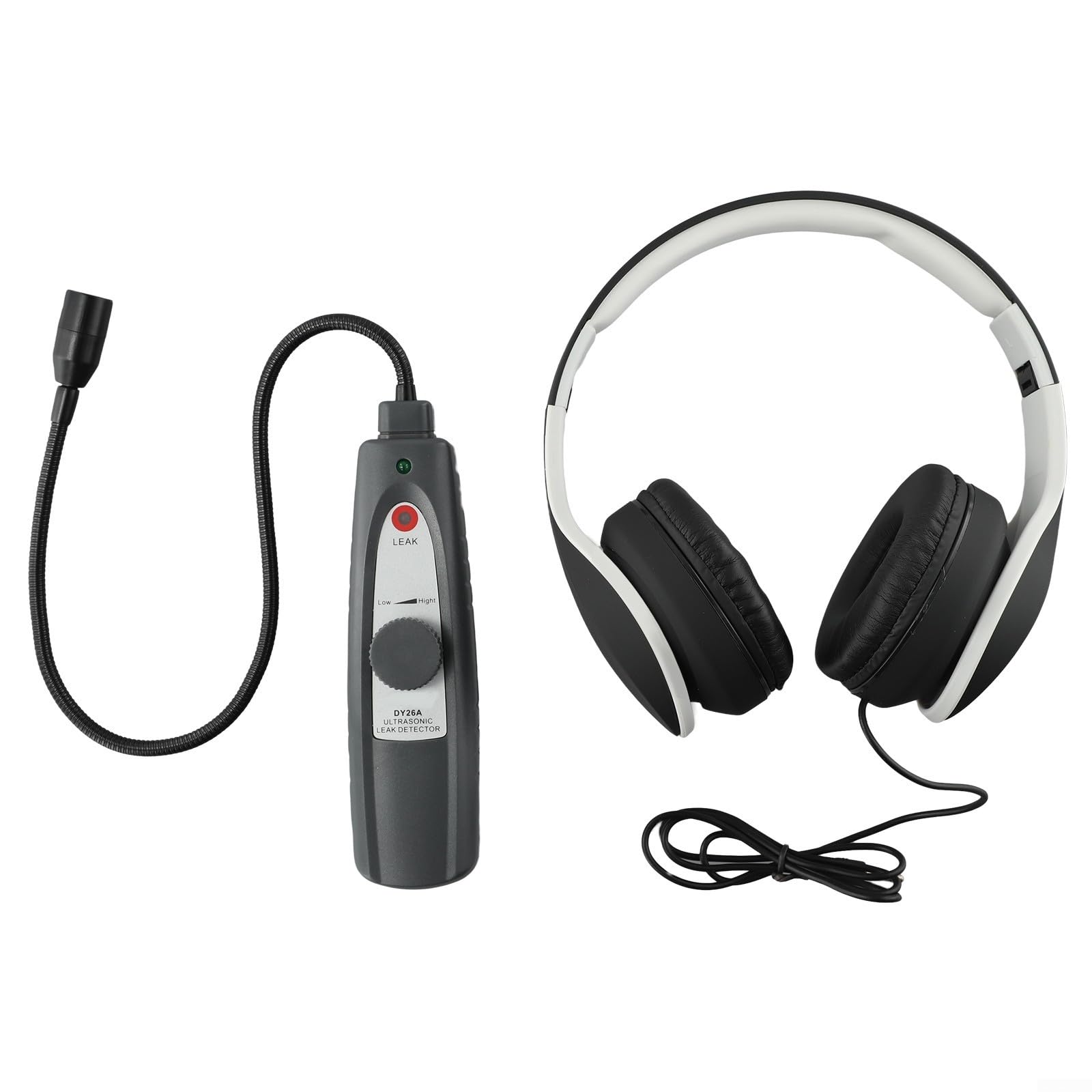 Rilevatore di perdite ad ultrasuoni, rilevatore di perdite d'aria 40KHz±2KHz con cuffie, stetoscopio automobilistico con allarme sonoro e luminoso, sonda da 420 mm per conduttura
