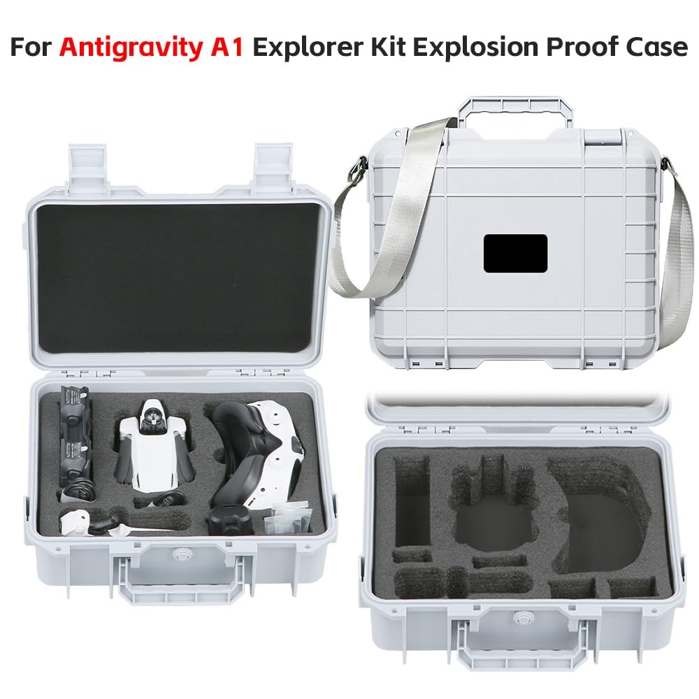 Estuche a prueba de explosiones el dron para Antigravity A1 Estuche rígido portátil Bolsa de viaje impermeable para el hombro para el dron Antigravity A1, controlador de movimiento Grip y batería