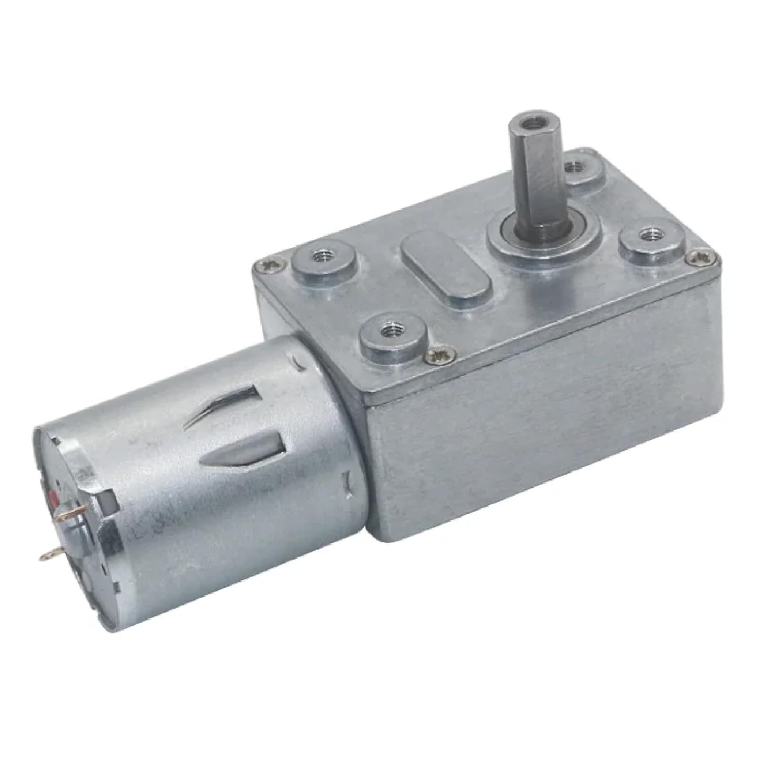 DC Worm Gear Motor, 6V 12V 24V, 2-150 RPM, High Torque 24kg.cm, Metal Reducer Motor with Self-Locking Wheel